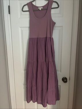 Treasure & Bond Dusty Lavender Sleeveless Tiered Maxi Dress